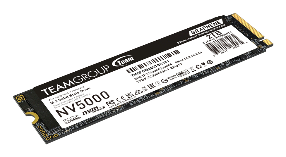 Team Group NV5000 PCIe 4.0 x4 NVMe| M.2 2280| Graphen-Kuehlkörper, Ansicht 2
