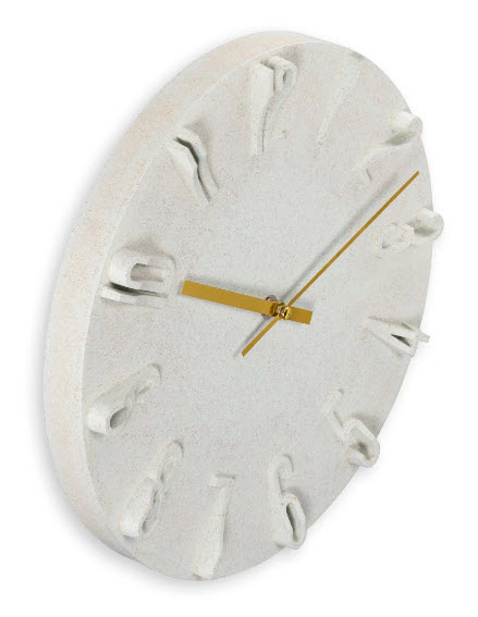 Hama Wanduhr Korfu O 30 cm Quarzuhr analog 3D-Ziffern Beige, Ansicht 3