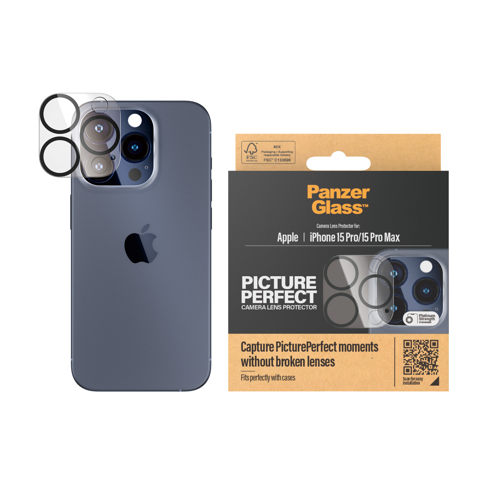 PanzerGlass PicturePerfect Kameraschutz iPhone 15 Pro - 15 Max - Apple - - 15, Ansicht 4