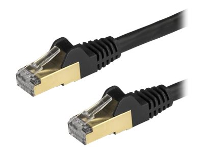 StarTech.com 7.5m CAT6A Ethernet Cable, 10 Gigabit Shielded Snagless RJ45 100W PoE Patch Cord, CAT 6A 10GbE STP Network Cable w/Strain Relief, Black, Fluke Tested/UL Certified Wiring/TIA - Category 6A - 26AWG (6ASPAT750CMBK) - Patch-Kabel - RJ-45 (M)...