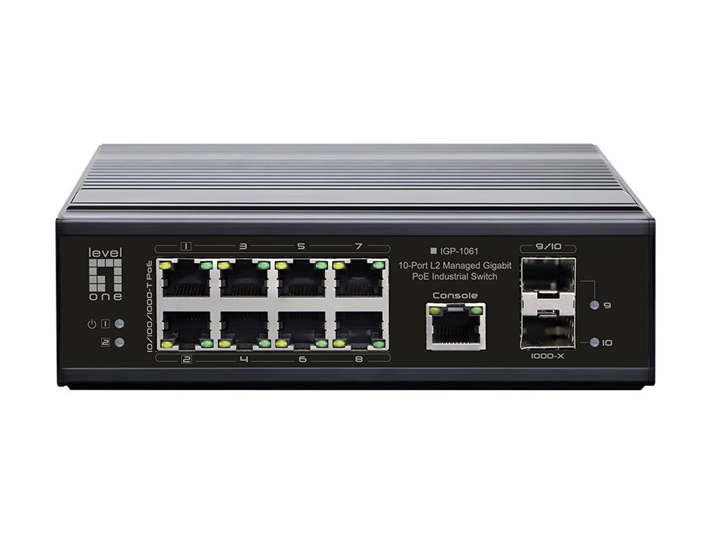 LevelOne IGP-1061 - Switch - -40 °C bis 75 °C - managed - 2 x 10/100/1000 (PoE++)