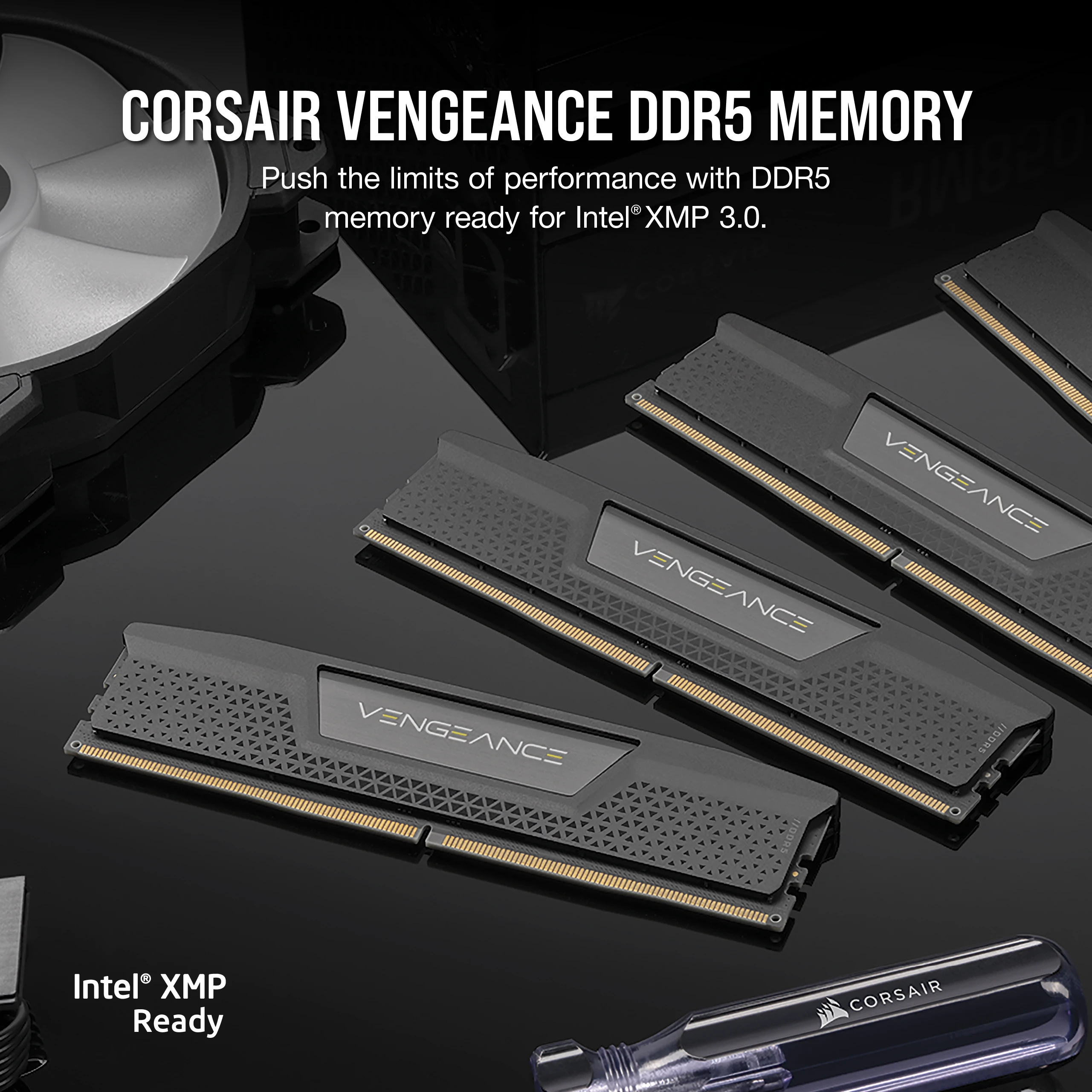 Corsair DDR5 48GB PC 7000 CL36 CORSAIR KIT (2x24GB) VENGEANCE Black retail - 48 GB - DDR5, Ansicht 3