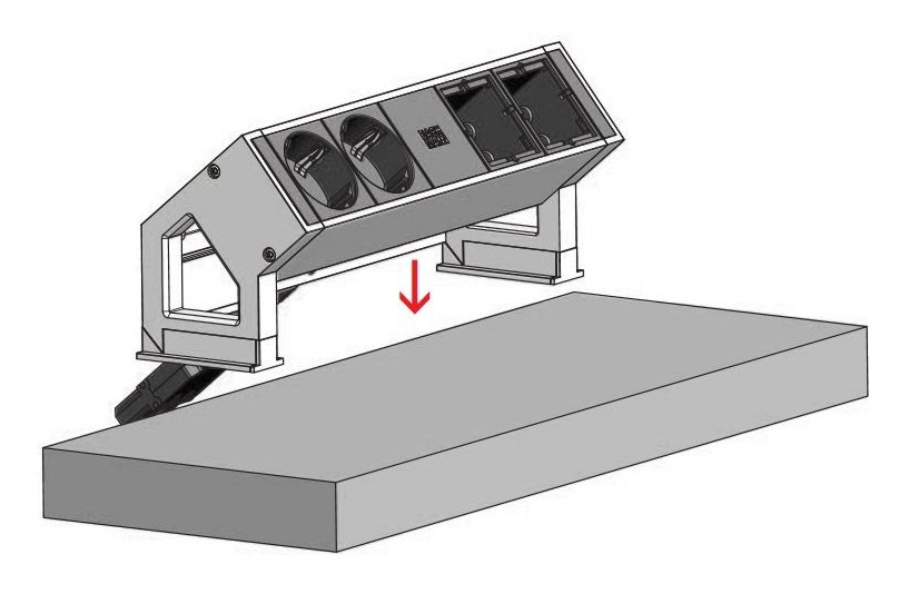 Bachmann Desk2 Klebesockel RAL9005 schwarz, Ansicht 2