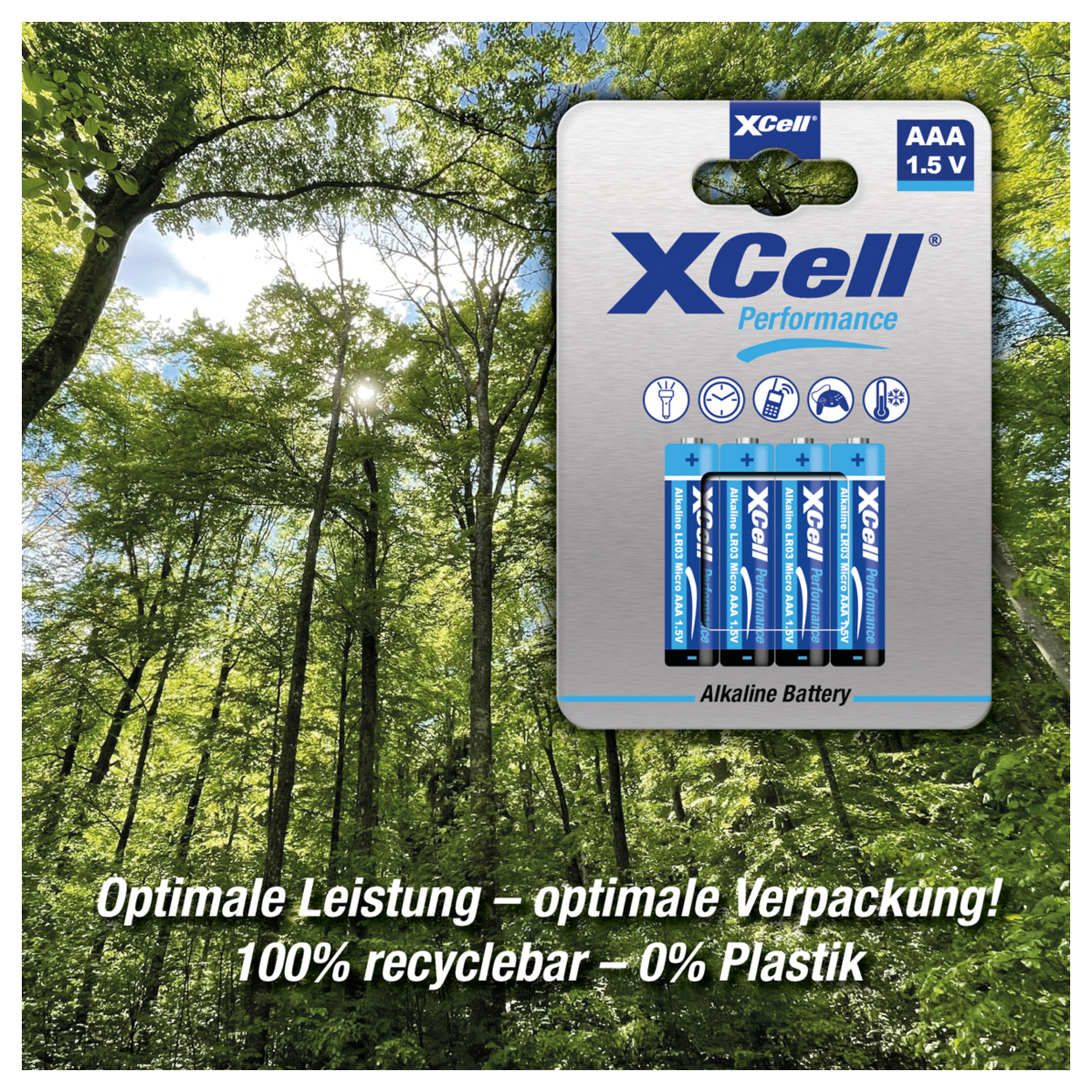 XCell Batterie Performance Alkaline LR03 Micro AAA 4St. - Batterie - Micro (AAA), Ansicht 2
