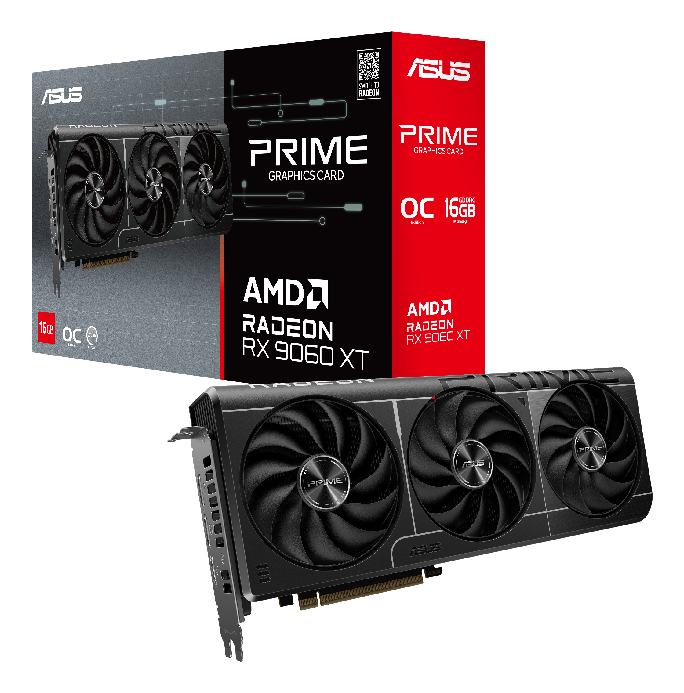 ASUS Prime Radeon RX 9060 XT 16GB - OC Edition, Ansicht 3