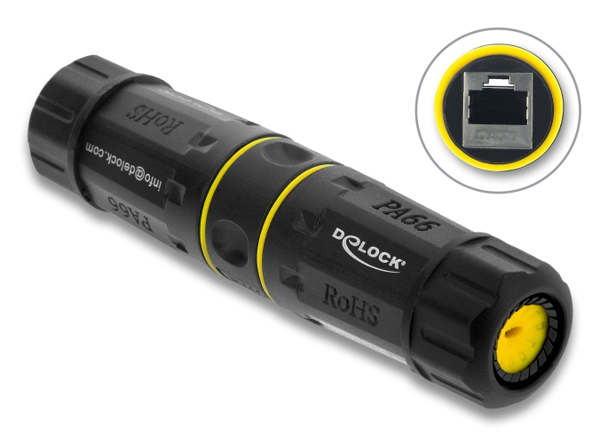 Delock Kabelverbinder RJ45 Buchse zu mit M23 Gewinde - Netzwerk, Ansicht 3