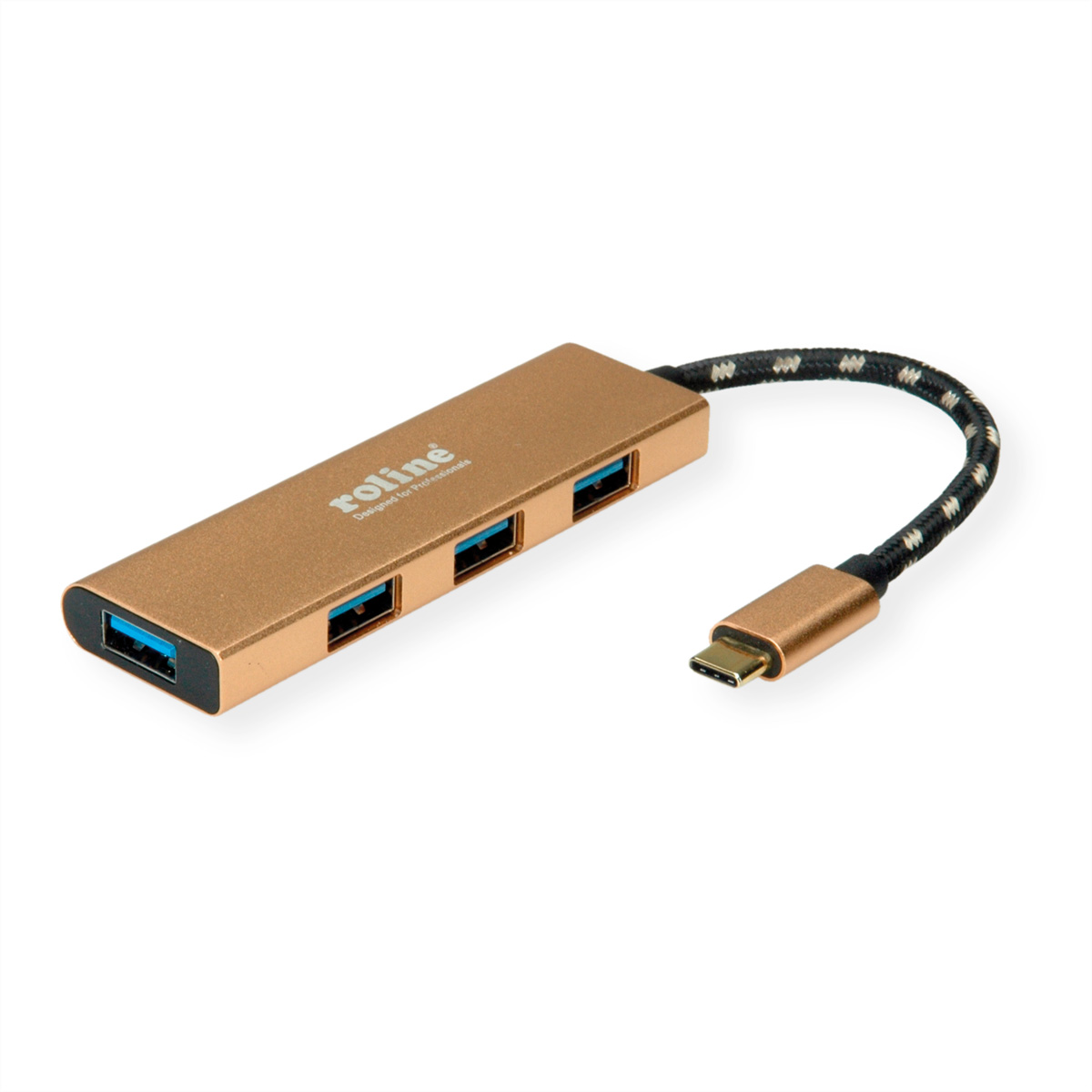 ROLINE Gold USB 3.2 Gen 1 Hub 4fach Typ C Anschlusskabel - Hub - 5 Gbps