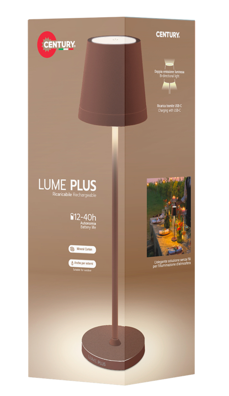 Century LED Dekolampe LUME Plus corten 2W 2700K Dimm., Ansicht 4