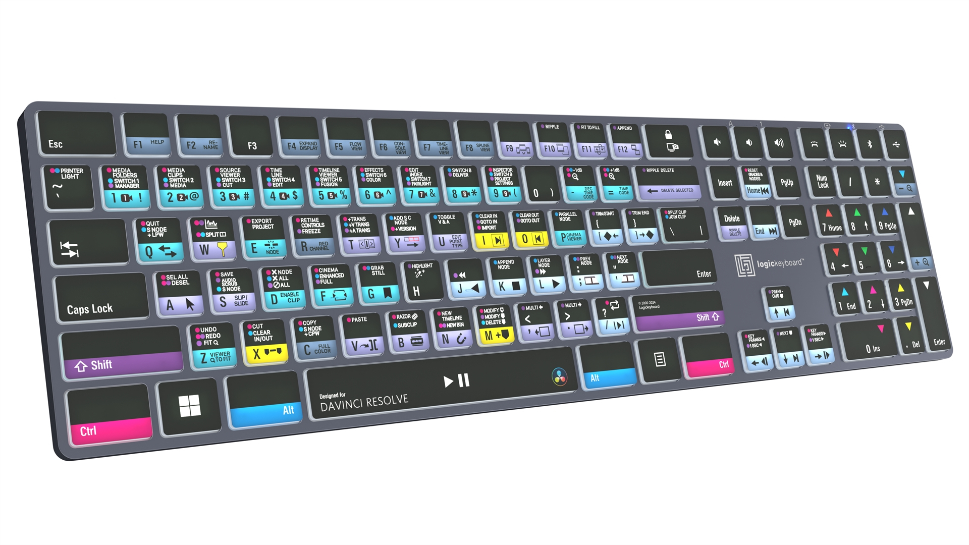 Logickeyboard Davinci Resolve Classic Titan - TL: Französisch, AZERTY, Ansicht 2