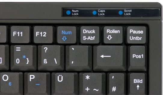 KeySonic ACK-595 C+ - Tastatur - PS/2, USB - mattschwarz - TL: Deutsch, QWERTZ, Ansicht 3