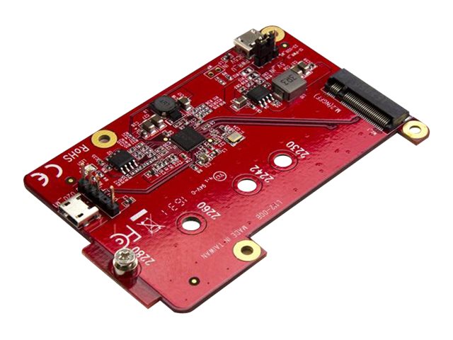 StarTech.com USB auf mSATA Konverter für Raspberry Pi und Entwicklungsboard - USB zu mini SATA Adapter für Raspberry Pi - Speicher-Controller - M.2 Card - USB 2.0 - Rot