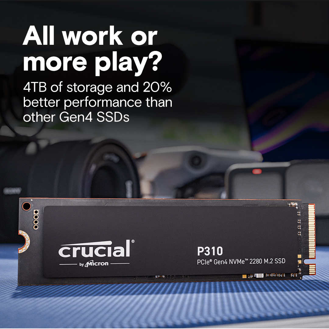 Crucial P310 - SSD - 4 TB - intern - M.2 2280 - PCIe 4.0 x4 (NVMe), Ansicht 3