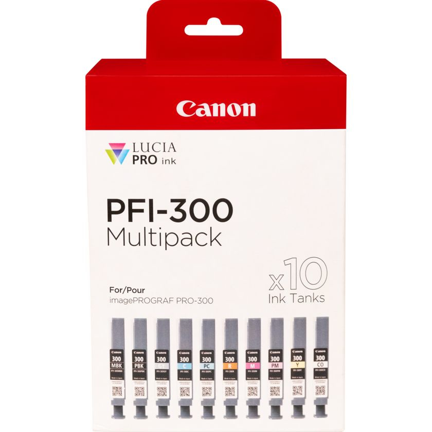Canon PFI-MBK/PBK/CO/GY/R/C/M/Y/PC/PM 10 Ink Cartridge Multipack, Ansicht 2