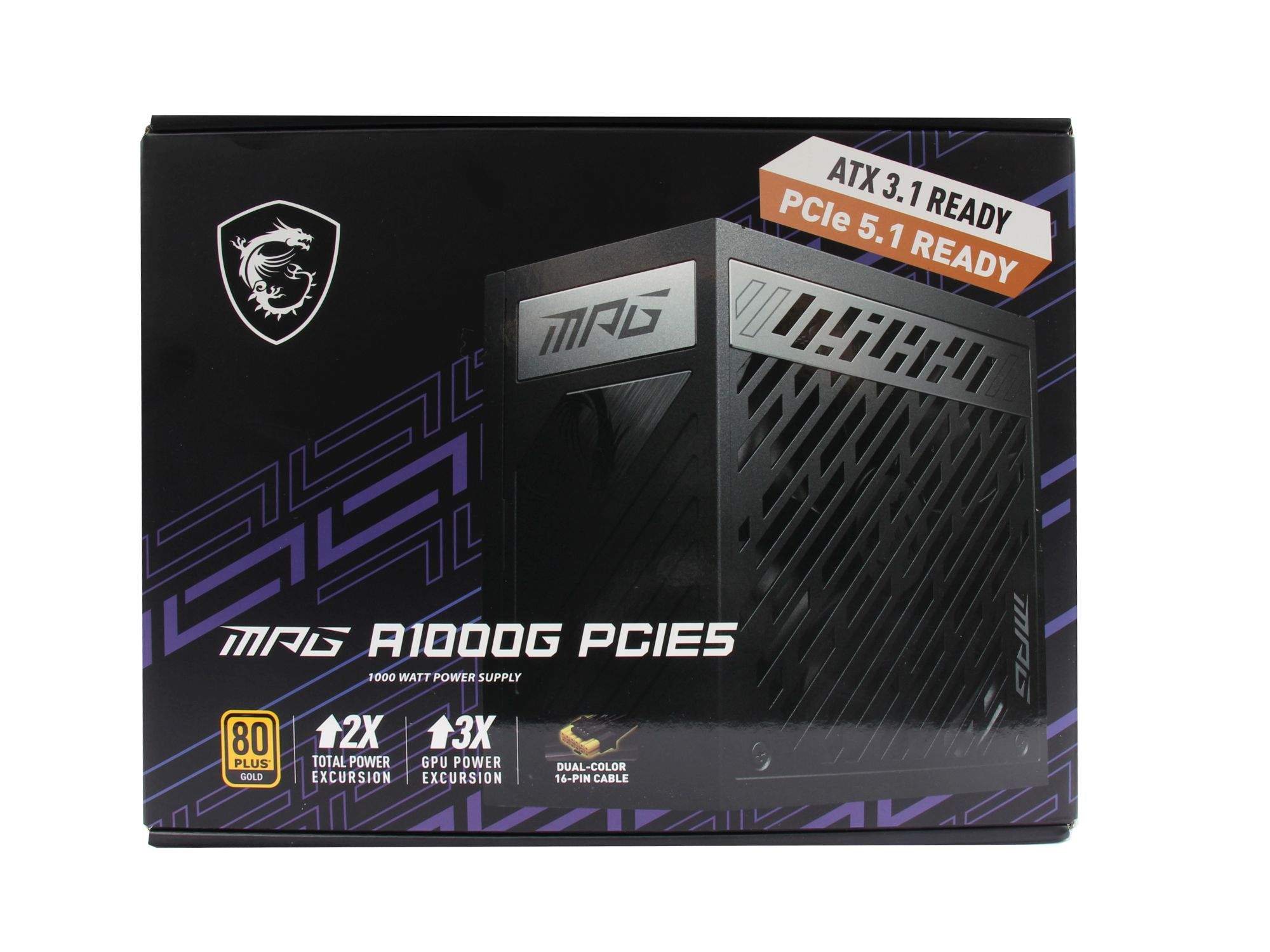 MSI POWER SUPPLY ATX 1000W MSI MPG A1000G PCIE5, Ansicht 2