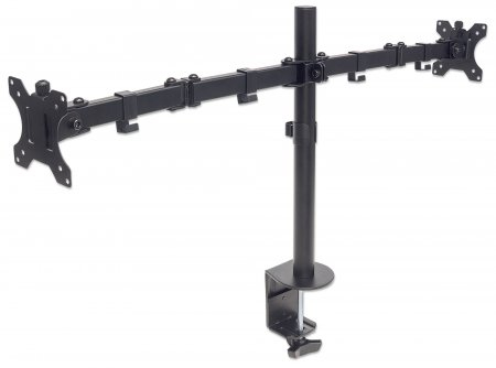 Manhattan TV & Monitor Mount, Desk, Full Motion, 2 Screens, Screen Sizes: 10-27, Black, Clamp Assembly, Dual Screen, Ansicht 4