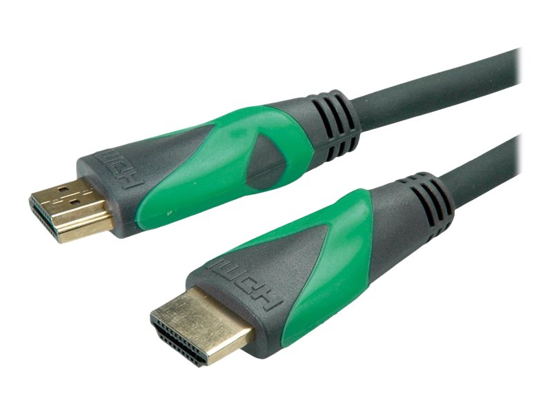 ROLINE Green - Ultra High Speed - HDMI-Kabel mit Ethernet - HDMI männlich zu HDMI männlich - 1 m - Doppelisolierung - Schwarz - unterstützt 8K 60 Hz (7680 x 4320)