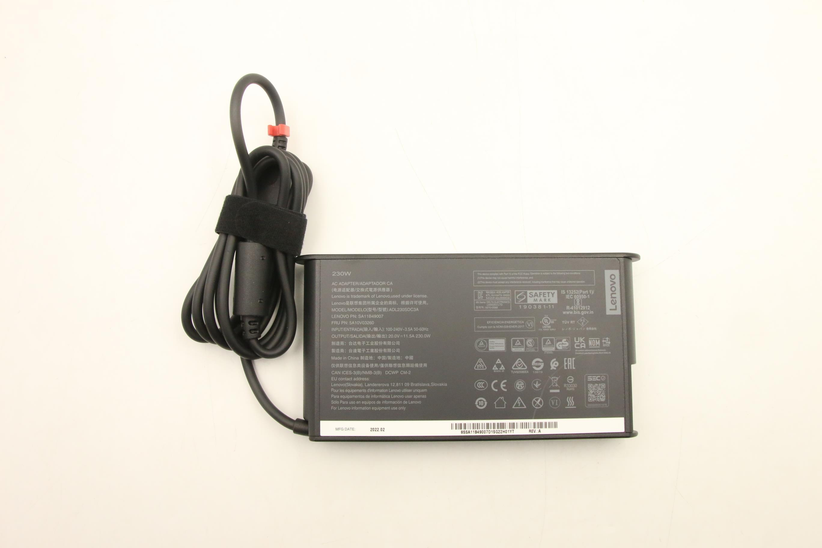 Lenovo AC Adapter Rectangle 230W 100-240Vac 3P, Ansicht 2