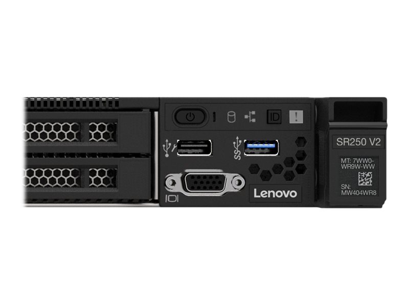Lenovo ThinkSystem SR250 V2 7D7Q - Server - Rack-Montage - 1U - 1-Weg - 1 x Xeon E-2378  2.6 GHz - RAM 32 GB - Hot-Swap 6.4 cm (2.5)