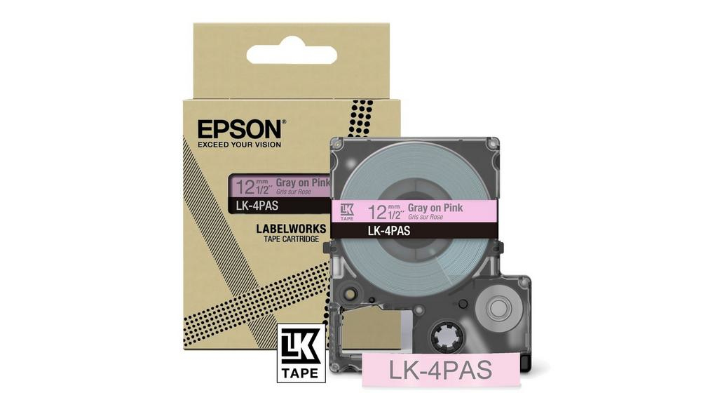 Epson LabelWorks LK-4PAS - Soft Pink/Gray - Rolle (1,2 cm), Ansicht 2