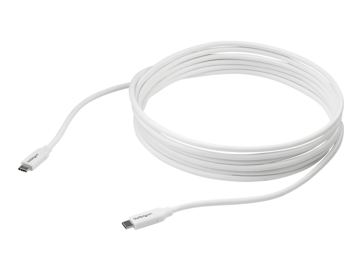 StarTech.com StarTech USB-C auf USB-C Kabel mit 5A Power Delivery - 4m - Weiss - ST/ST - USB 2.0 - USB-IF zertifiziert - USB Typ C Kabel - USB-Kabel - USB-C (M)