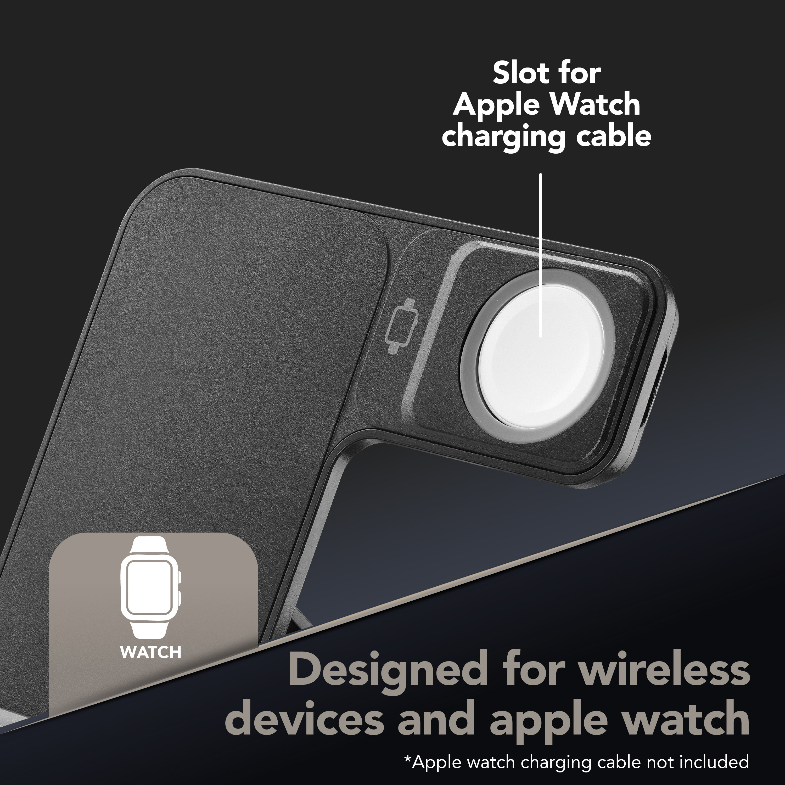 Cellularline Triple Wireles Charger 3in1 Black, Ansicht 4