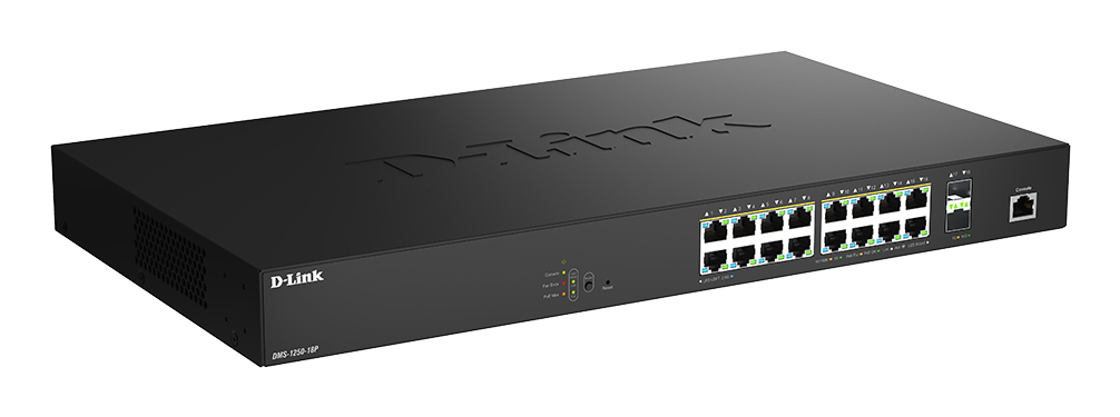 D-Link DMS 1250-18P - Switch - L2+ - Smart - 16 x 10/100/1000/2.5G (PoE+), Ansicht 3