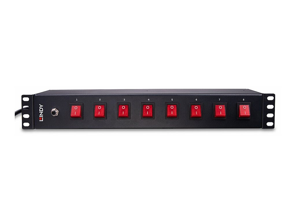 Lindy 1.5U 8-Fach Schuko-Steckdosen Horizontale PDU mit Schuko-Stecker, Ansicht 4