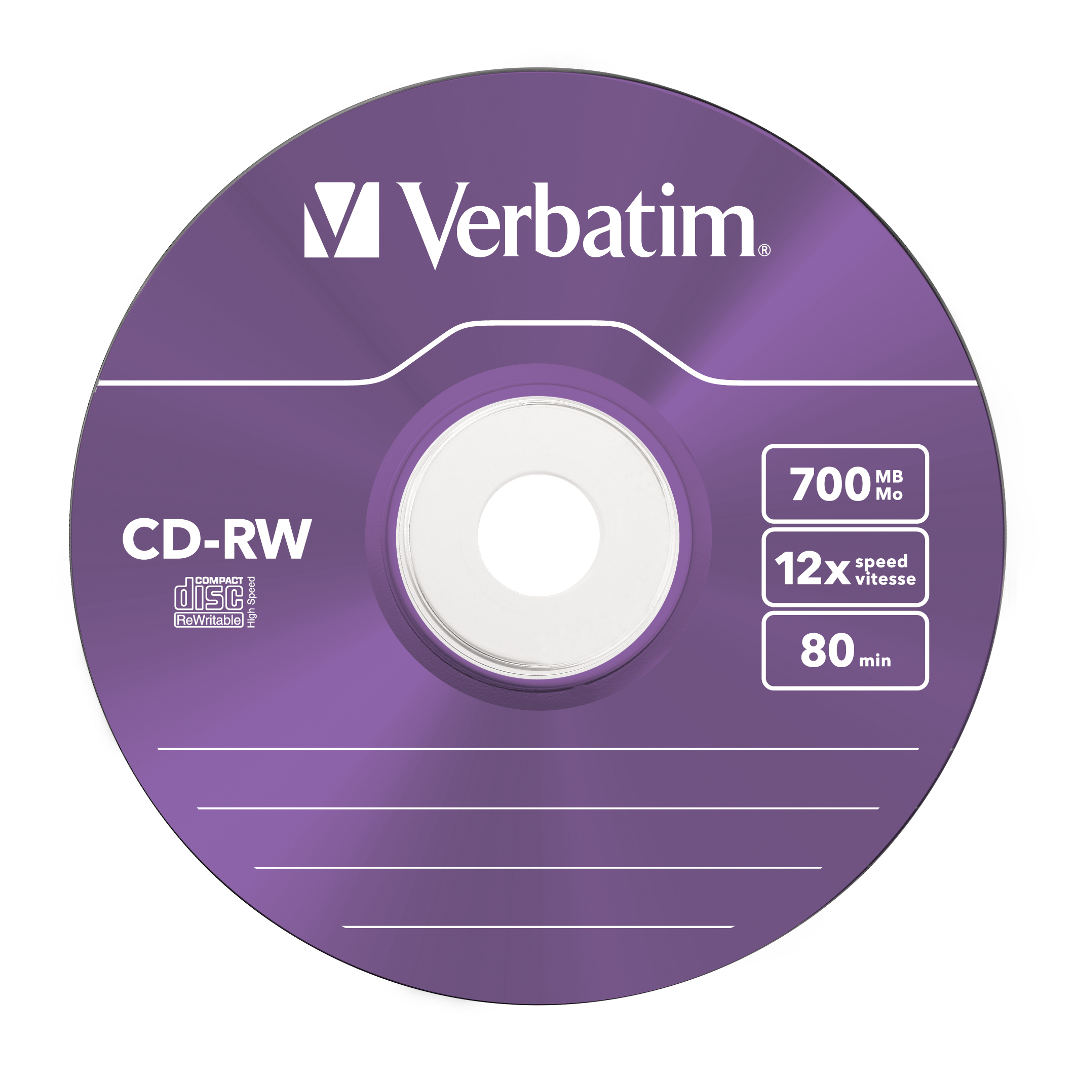 Verbatim DataLifePlus Hi-Speed - 5 x CD-RW - 700 MB (80 Min), Ansicht 2
