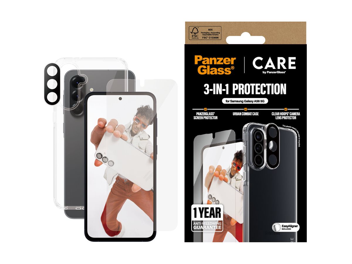 PanzerGlass CARE by PanzerGlass - 3-in-1 Schutzpacket - Schutzhülle hintere Abdeckung für Samsung Galaxy A55, Ansicht 3