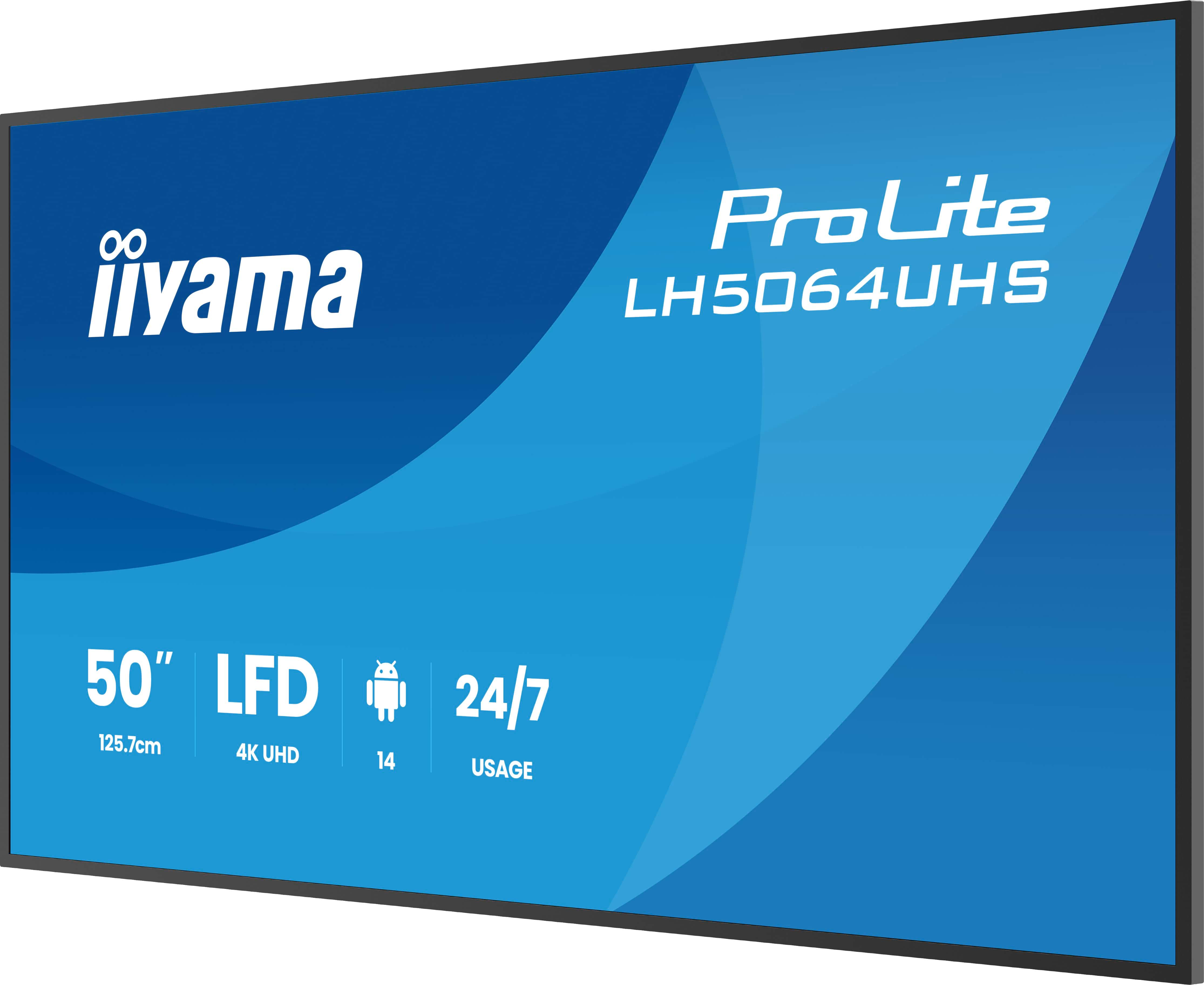 Iiyama LH5064UHS-B1AG 50 IN LCD UHD - Flachbildschirm (TFT/LCD) - 127 cm, Ansicht 4