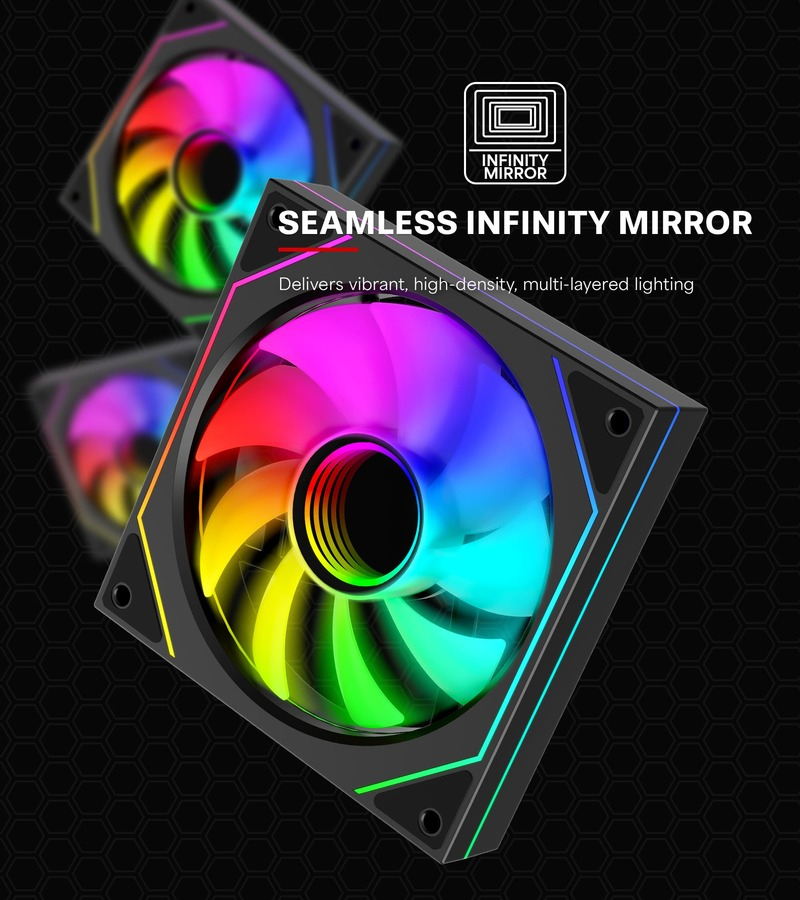 Xilence XF076 Gehäuseluefter mit Infinity-Mirror-Design, Ansicht 4