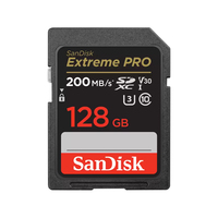 SanDisk Extreme PRO 128GB SDHC Memory Card 200MB/s 90MB/s UHS-I Class 10 U3 V30