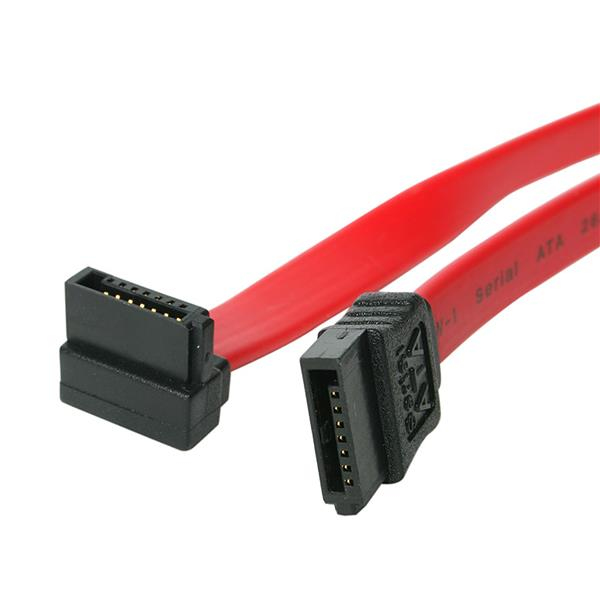 StarTech.com 45cm SATA Kabel - Serial-ATA Anschlusskabel rechts gewinkelt, 0,457 m, SATA III, SATA 7-pin, SATA 7-pin, Weiblich/Weiblich, Rot