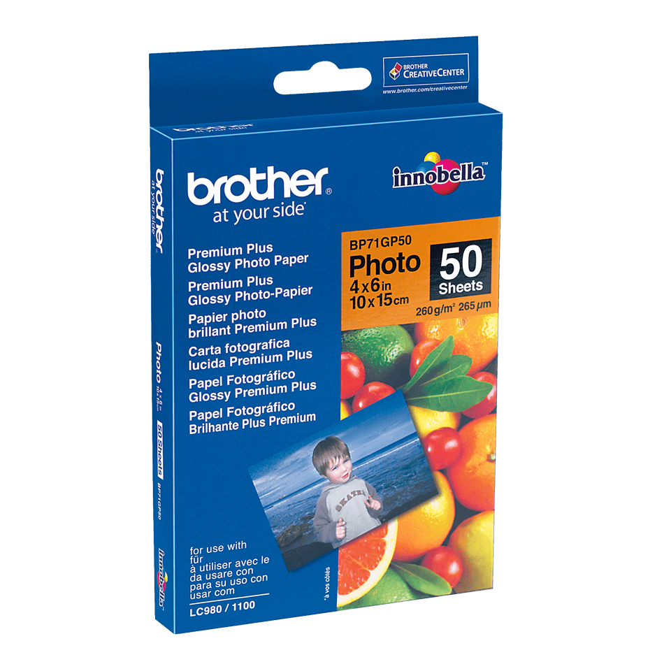 Brother BP - Glänzend - 100 x 150 mm 50 Blatt Fotopapier, Ansicht 2