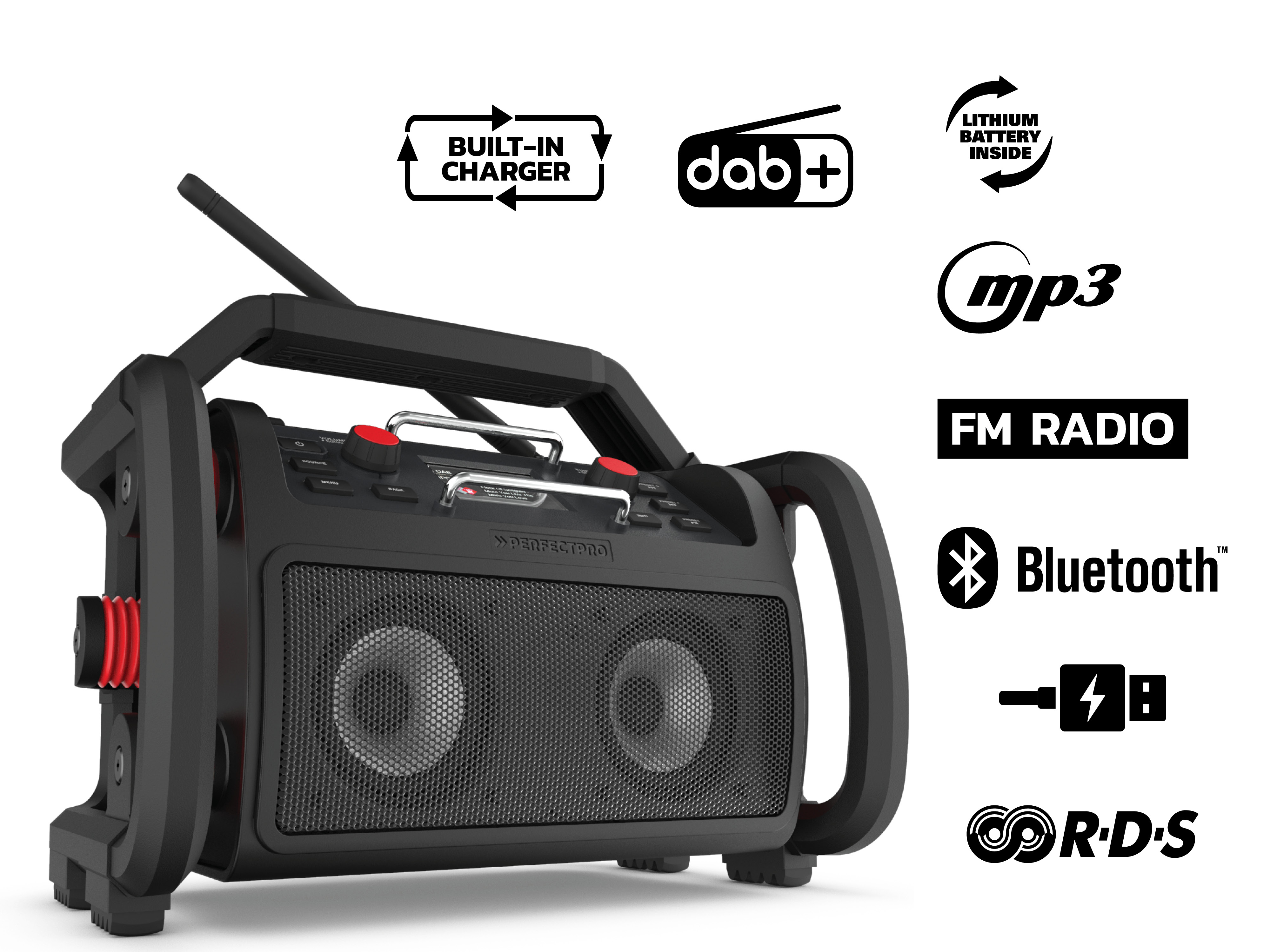 Perfectpro Baustellenradio Rockpro Schwarz - Tuner - 4.1, Ansicht 3