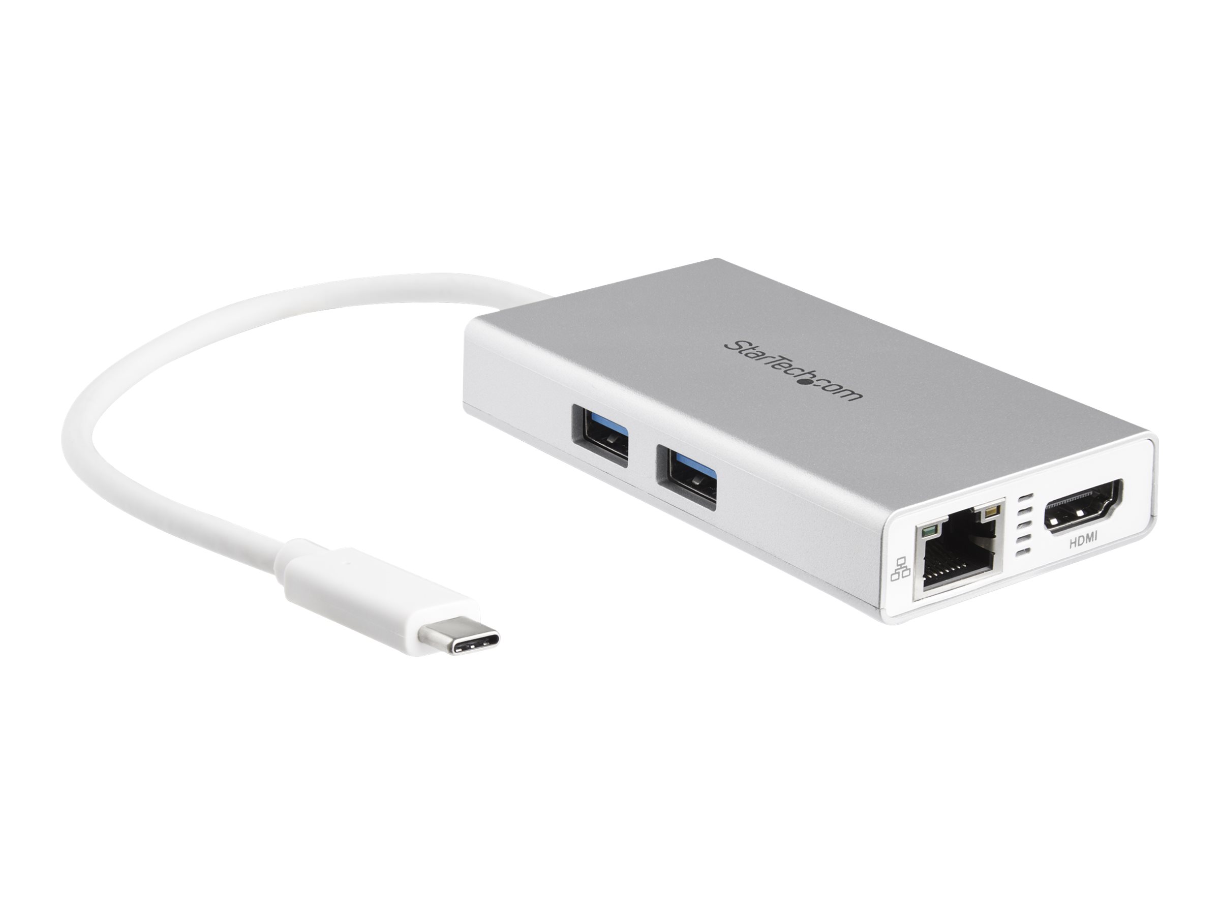 StarTech.com USB-C Multiport Adapter - USB-C Reise docking station mit 4k HDMI - 60W Power Delivery Pass-Through, GbE, 2x USB-A 3.0 Hub - Tragbares Mini USB Typ-C Dock für Laptop - Weiß (DKT30CHPDW)