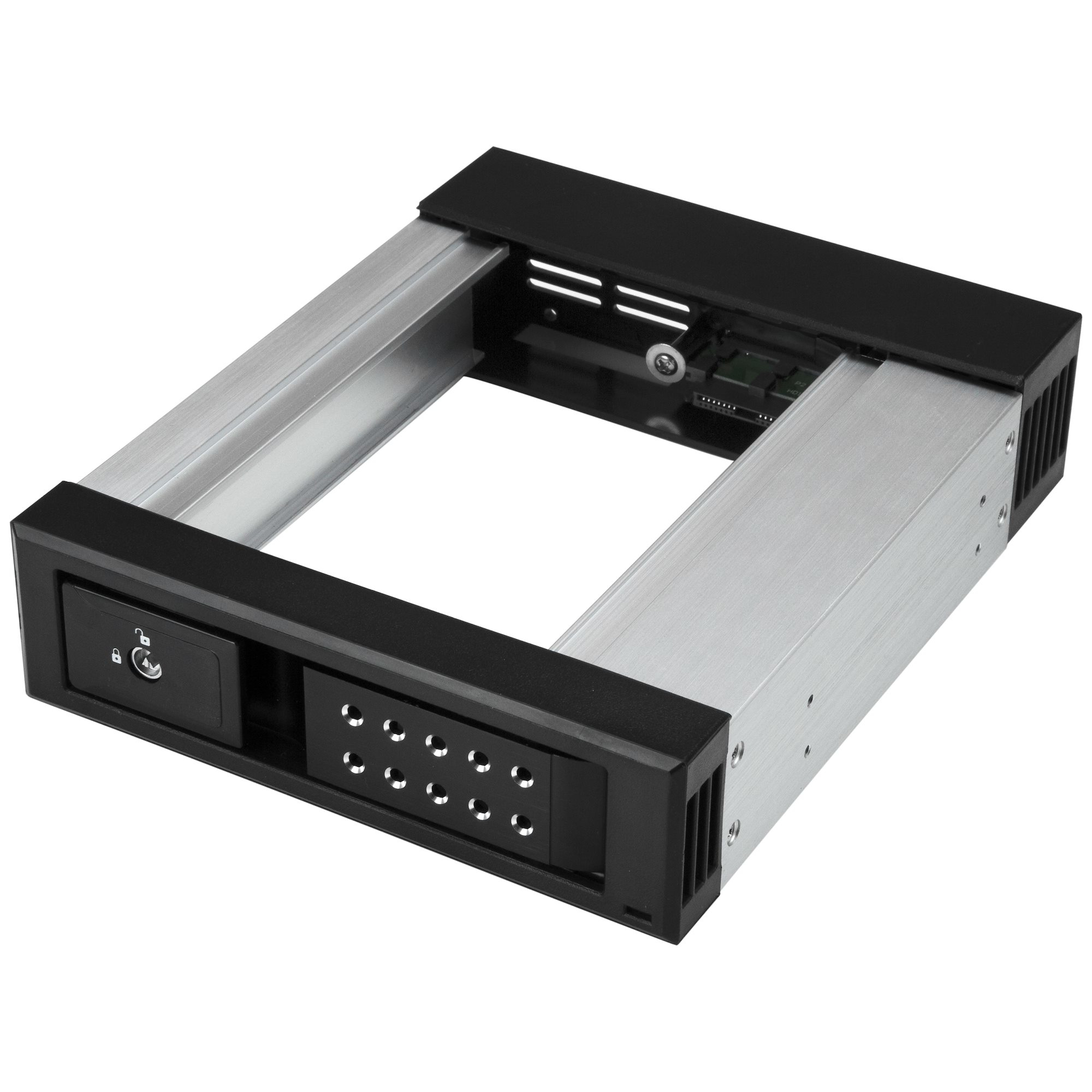 StarTech.com 5,25 auf 3,25 Festplatten Wechselrahmen - für 3,5 SATA/SAS Laufwerke - Trägerlos - SAS/SATA Backplane, Ansicht 2