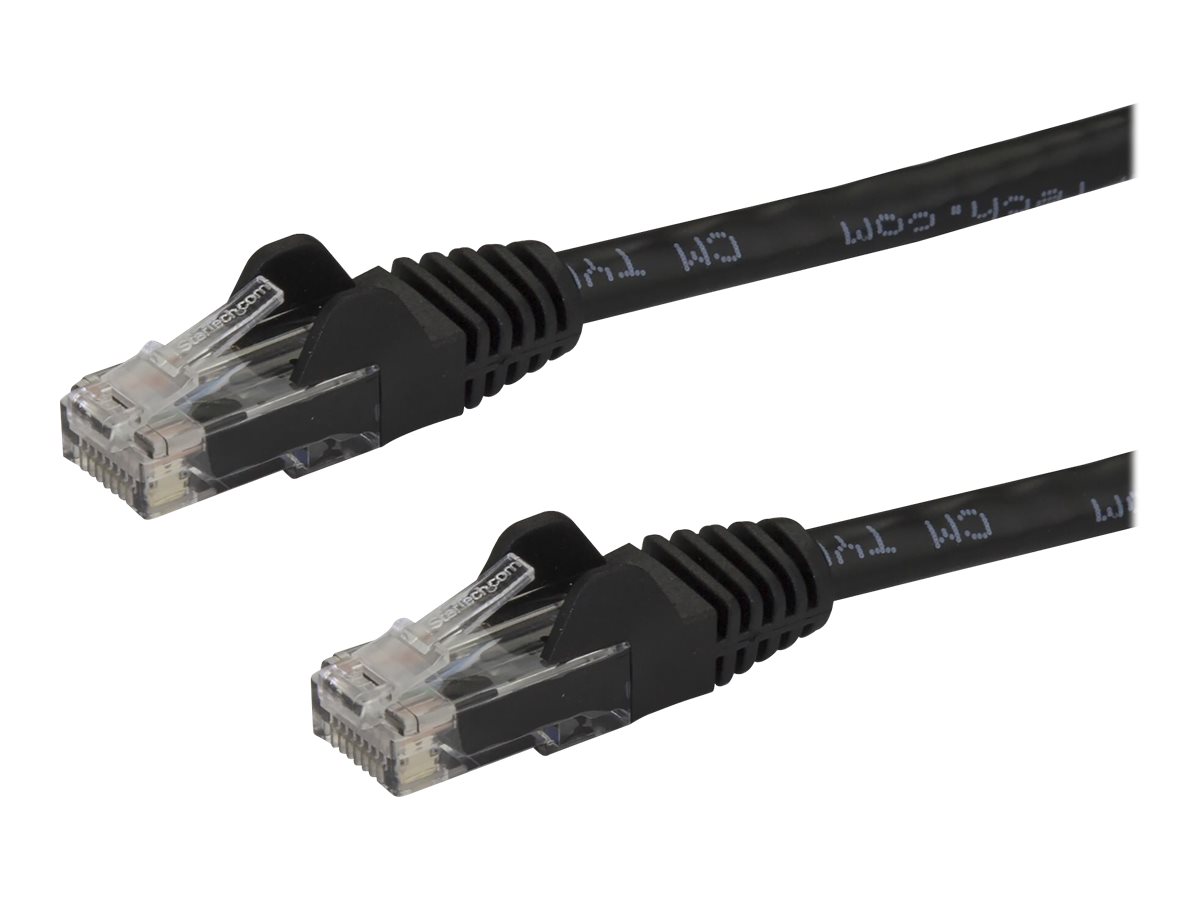 StarTech.com 10m CAT6 Ethernet Cable, 10 Gigabit Snagless RJ45 650MHz 100W PoE Patch Cord, CAT 6 10GbE UTP Network Cable w/Strain Relief, Black, Wiring is UL Certified/TIA - Category 6 - 24AWG (N6PATC10MBK)