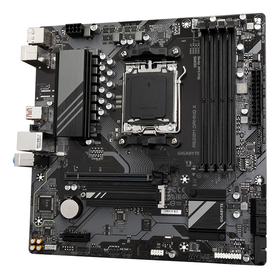 Gigabyte A620M GAMING X - Motherboard - micro ATX - Socket AM5 - AMD A620 Chipsatz, Ansicht 3