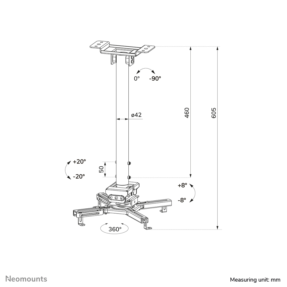 Neomounts Beamer ceiling mount, Ansicht 2