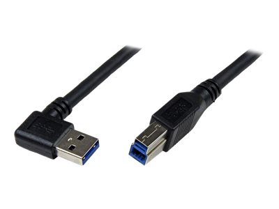 StarTech.com 1m USB 3.0 SuperSpeed Kabel A auf B rechts gewinkelt - Schwarz - USB3.0 Anschlusskabel - Stecker/Stecker - USB-Kabel - USB Type B (M) zu USB Typ A (M)