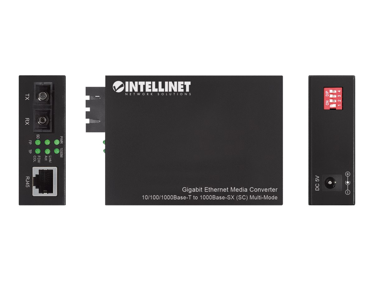 Intellinet Medienkonverter - 1GbE - 10Base-T 1000Base-SX 100Base-TX 1000Base-T