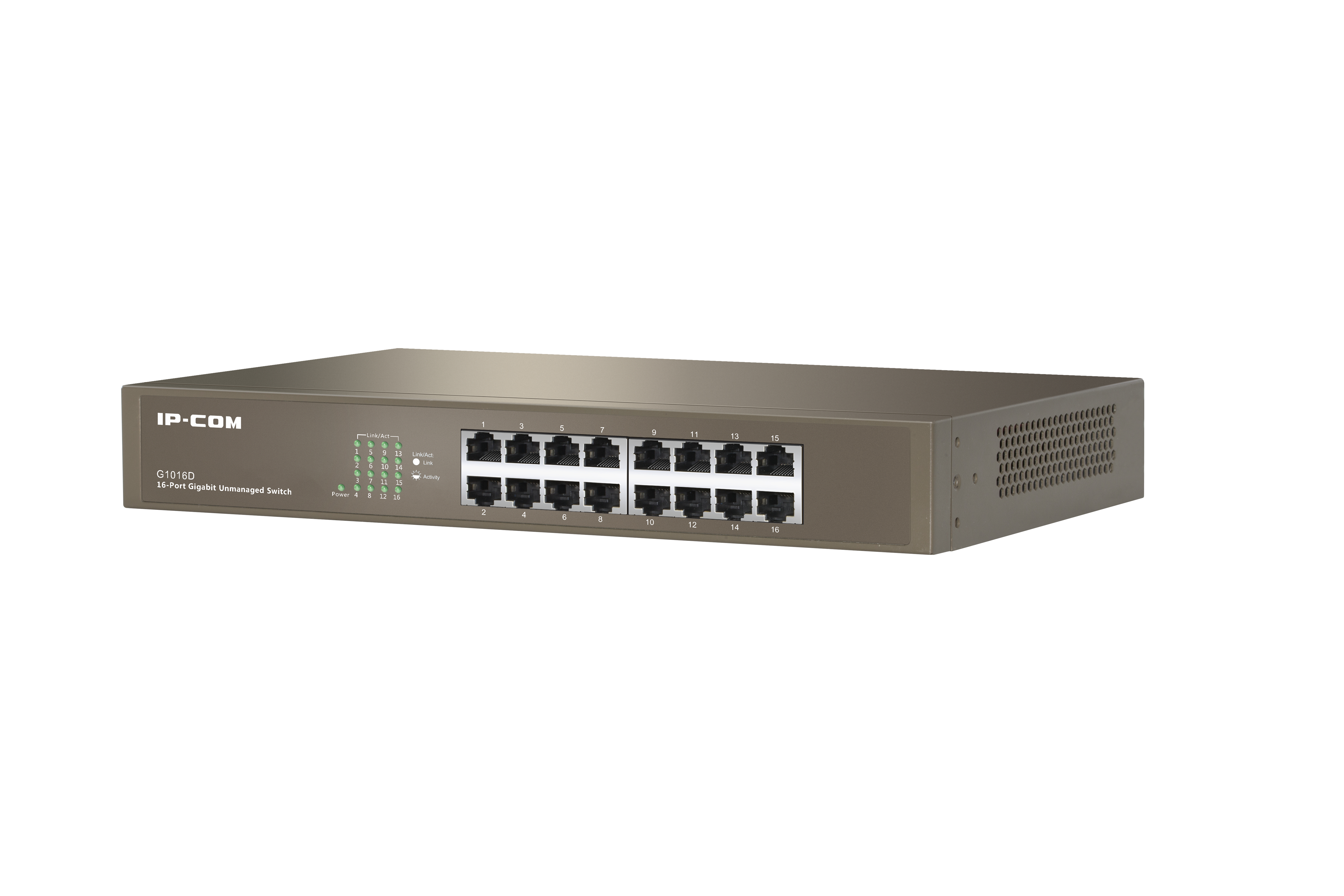 IP-COM G1016D - Unmanaged - L2 - Gigabit Ethernet (10/100/1000) - Vollduplex - Rack-Einbau - 1U
