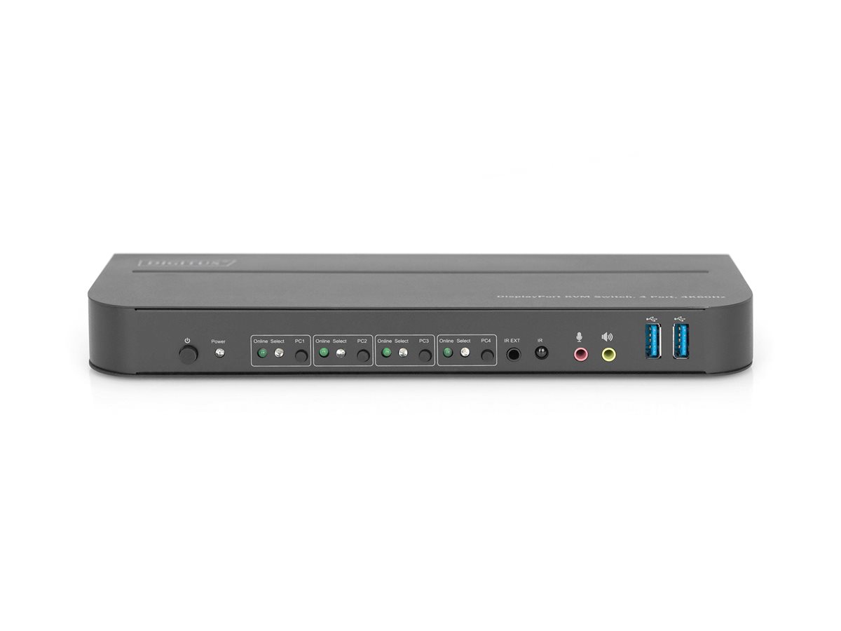 DIGITUS KVM-Switch 4-Port 4K60Hz 4 x DP in 1 x DPHDMI out
