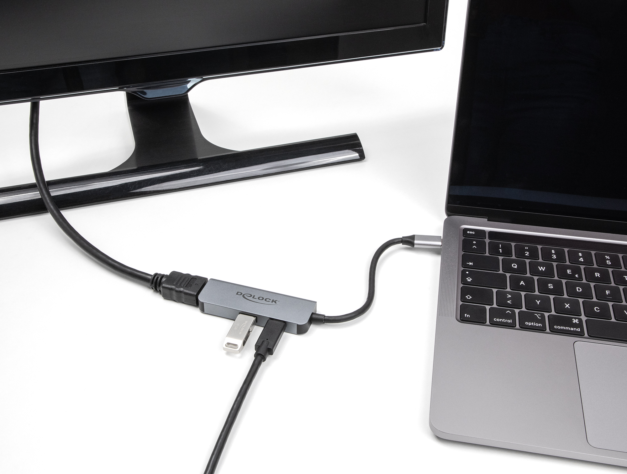 Delock USB Type-C Adapter zu HDMI 4K 60 Hz mit Typ-A - Adapter - Digital/Daten, Ansicht 2