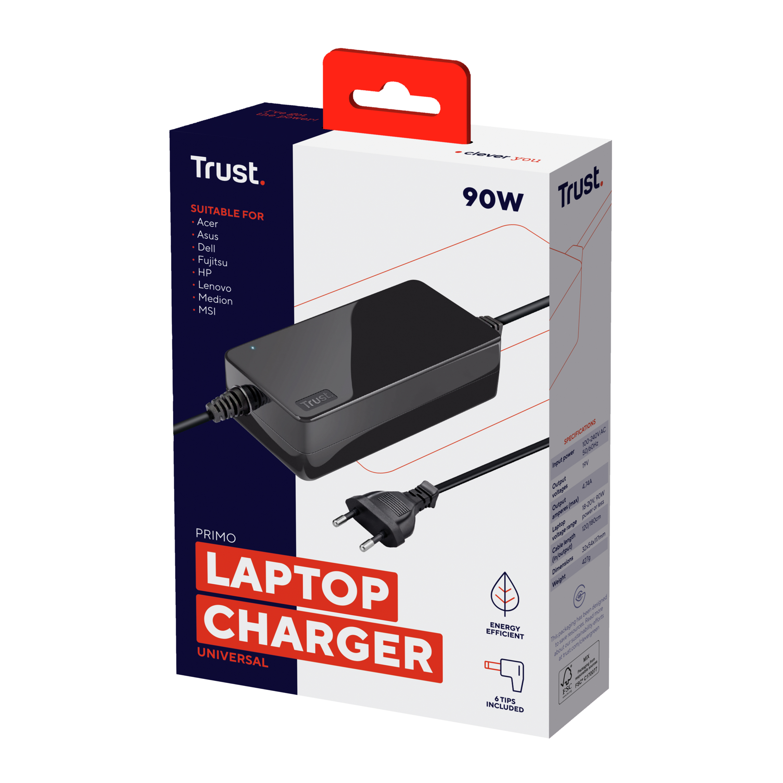 Trust Primo - Netzteil - Wechselstrom 100-240 V, Ansicht 2