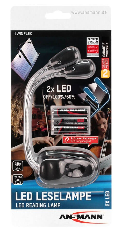 Ansmann Twinflex - Leseleuchte - LED - Schwarz, Ansicht 3
