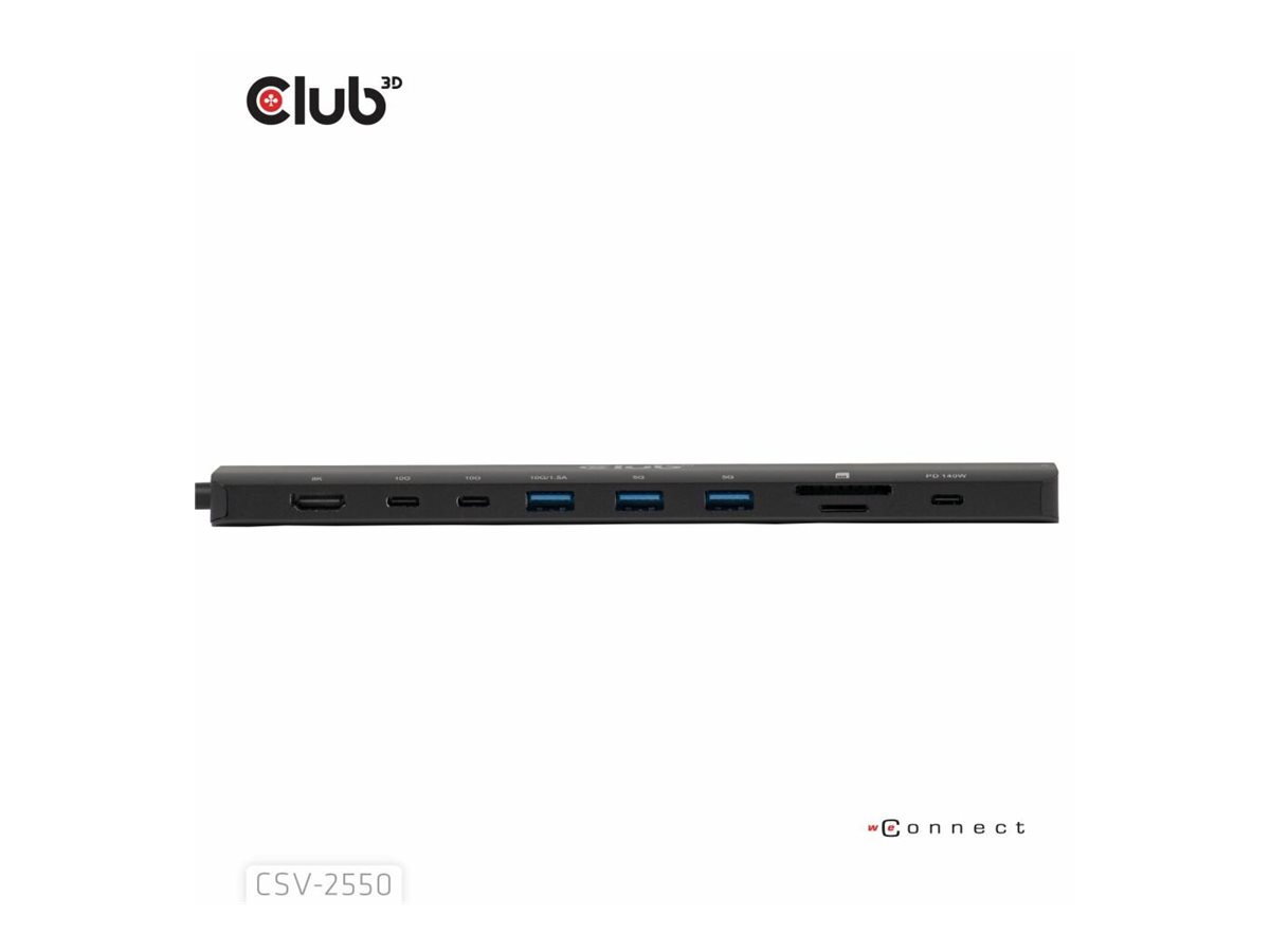 Club 3D Tragbare Docking USB-C ->2xUSB-C/3xUSB-A/HDMI/SD 140W retail, Ansicht 3