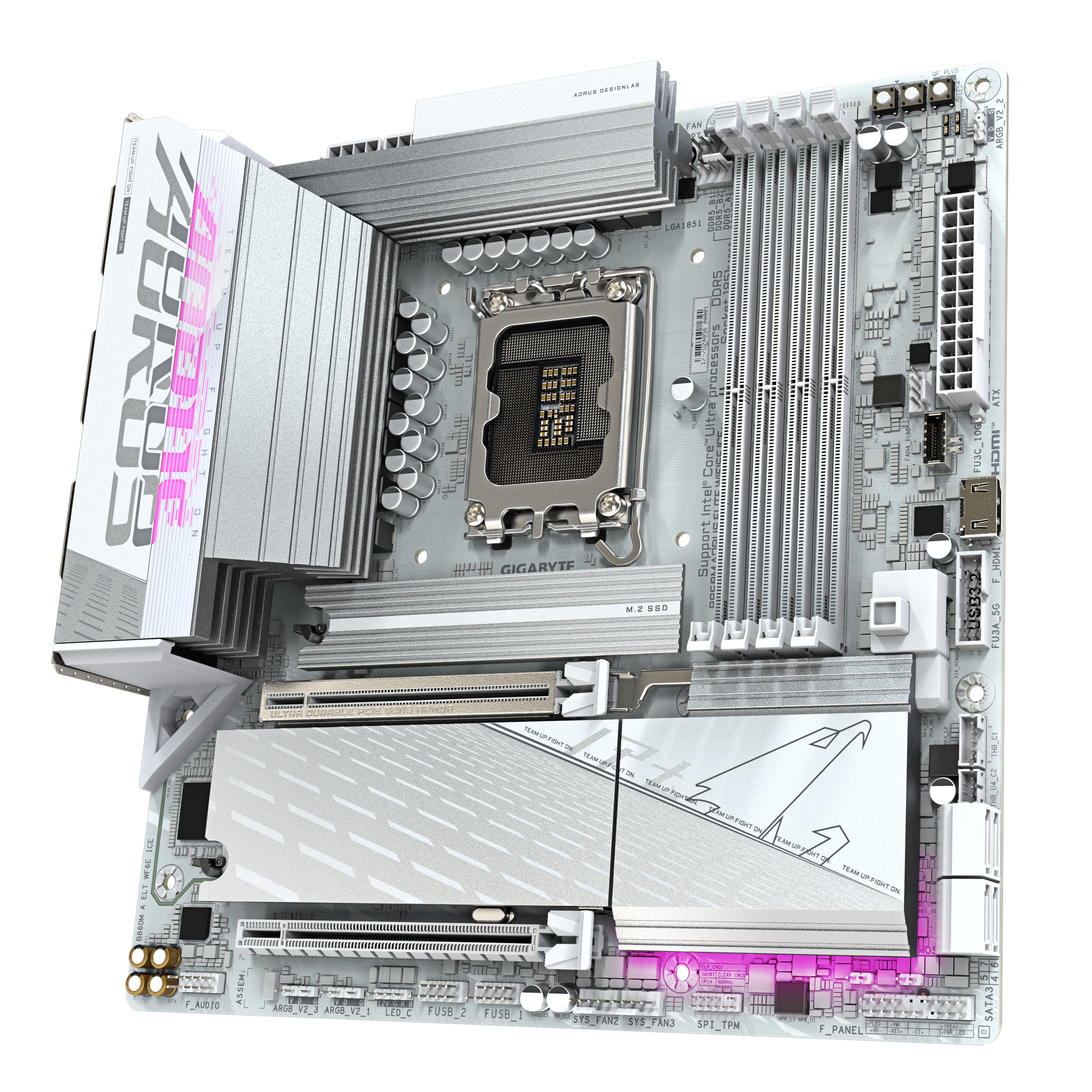 Gigabyte MB GBT Intel 1851 B860M A ELT WF6E ICE - Micro/Mini/Flex-ATX - USB 3.2, Ansicht 3