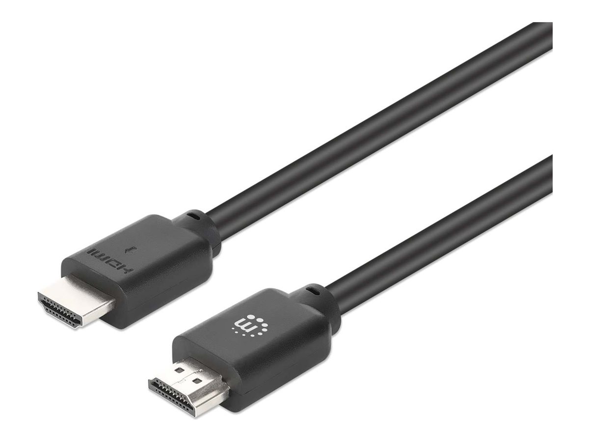 Manhattan Hohe Geschwindigkeit - HDMI-Kabel mit Ethernet - HDMI männlich zu HDMI männlich - 22.5 m - Doppelisolierung - Schwarz - geformt, Unterstützung für 4K60Hz (3840 x 2160)